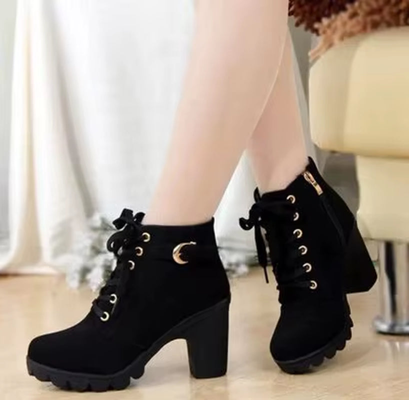Leather Women Boots Winter with Fur Super Warm Snow Boots Men Winter Work Casual Shoes Sneakers High Top Rubber Ankle Boot