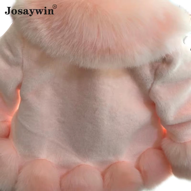 Winter Jacket Kids Girl Parkas Cute Warm Wedding Faux Fur Coat for Girls Children Winter Clothes Soft Party Baby Girl Coats