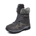 Leather Women Boots Winter with Fur Super Warm Snow Boots Men Winter Work Casual Shoes Sneakers High Top Rubber Ankle Boot